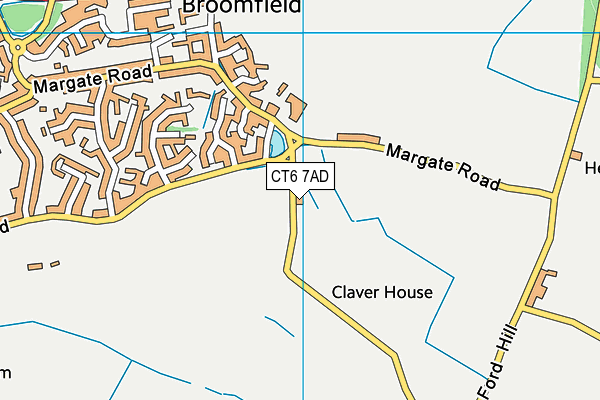 Broomfield Bmx Track map (CT6 7AD) - OS VectorMap District (Ordnance Survey)