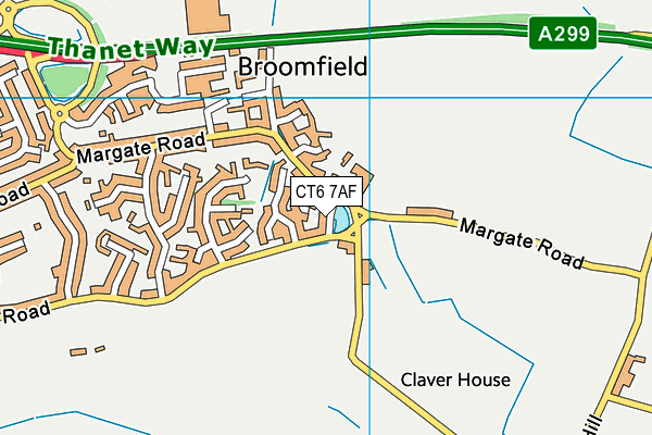 CT6 7AF map - OS VectorMap District (Ordnance Survey)