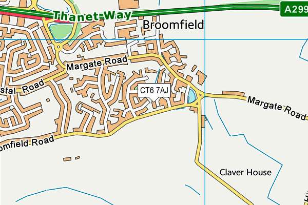 CT6 7AJ map - OS VectorMap District (Ordnance Survey)