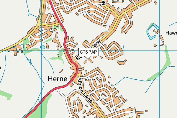 Herne Community Centre map (CT6 7AP) - OS VectorMap District (Ordnance Survey)