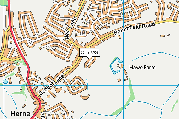 CT6 7AS map - OS VectorMap District (Ordnance Survey)