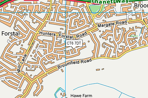 CT6 7DT map - OS VectorMap District (Ordnance Survey)