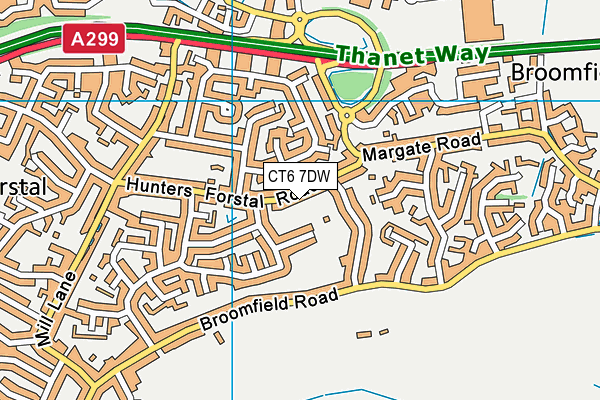 CT6 7DW map - OS VectorMap District (Ordnance Survey)