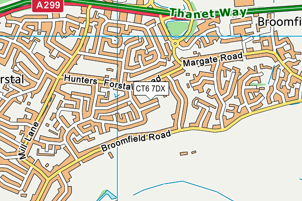 CT6 7DX map - OS VectorMap District (Ordnance Survey)