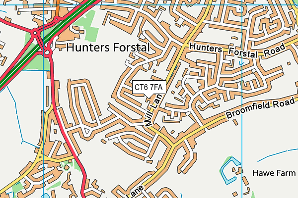 CT6 7FA map - OS VectorMap District (Ordnance Survey)