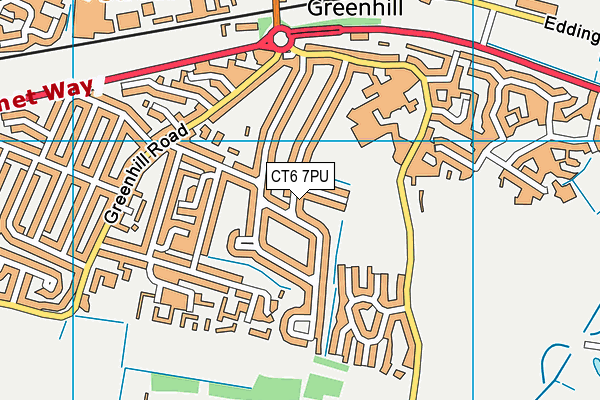 CT6 7PU map - OS VectorMap District (Ordnance Survey)