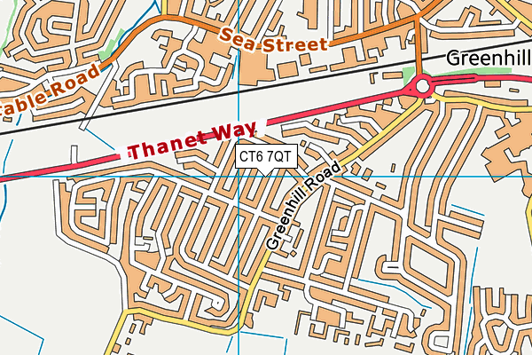 CT6 7QT map - OS VectorMap District (Ordnance Survey)