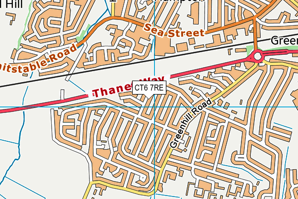 CT6 7RE map - OS VectorMap District (Ordnance Survey)