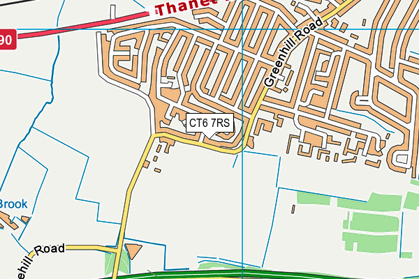 Detached Playing Field (Briary Primary School) map (CT6 7RS) - OS VectorMap District (Ordnance Survey)