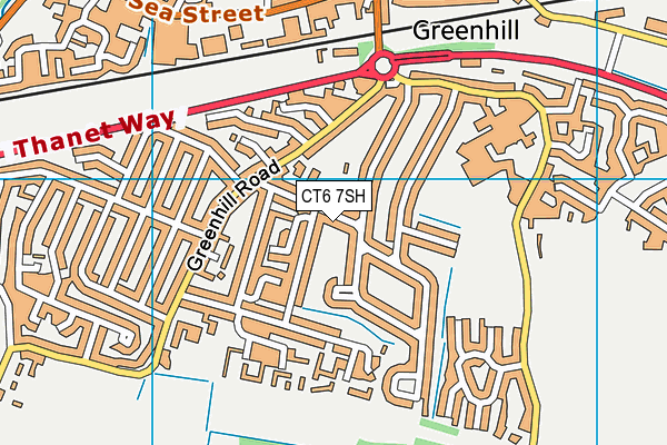 St Peters Church Hall map (CT6 7SH) - OS VectorMap District (Ordnance Survey)