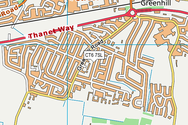 CT6 7SL map - OS VectorMap District (Ordnance Survey)