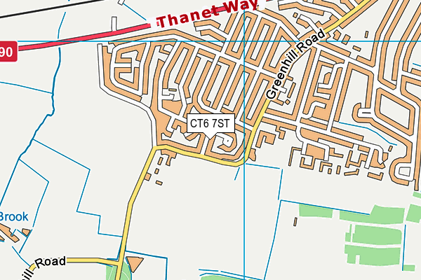 CT6 7ST map - OS VectorMap District (Ordnance Survey)