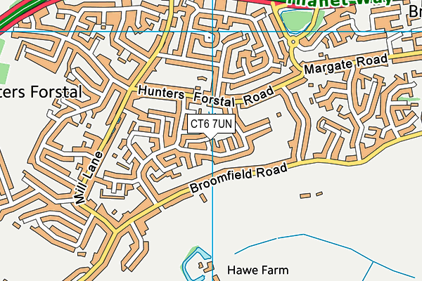 CT6 7UN map - OS VectorMap District (Ordnance Survey)