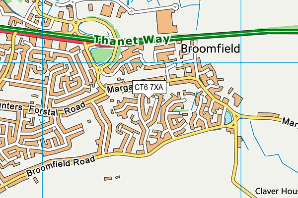 CT6 7XA map - OS VectorMap District (Ordnance Survey)