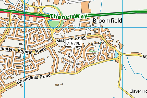 CT6 7XB map - OS VectorMap District (Ordnance Survey)