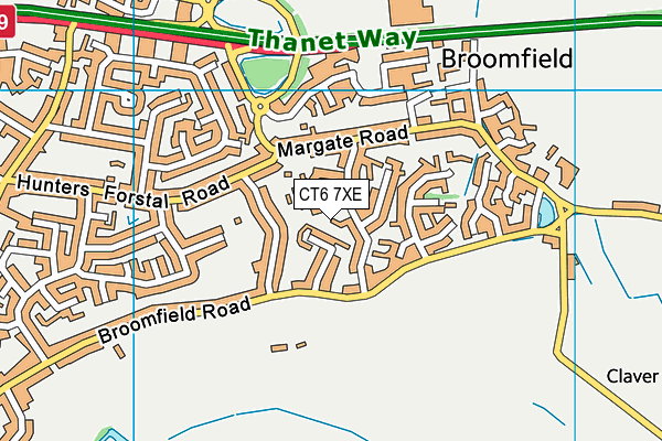 CT6 7XE map - OS VectorMap District (Ordnance Survey)