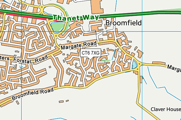 CT6 7XG map - OS VectorMap District (Ordnance Survey)