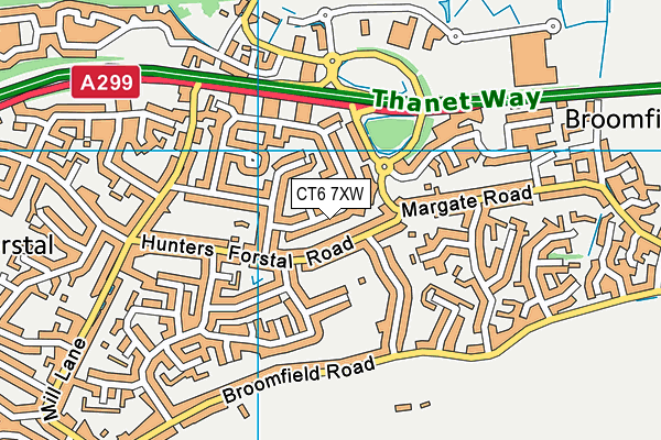 CT6 7XW map - OS VectorMap District (Ordnance Survey)