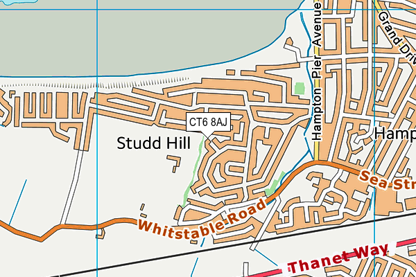 CT6 8AJ map - OS VectorMap District (Ordnance Survey)