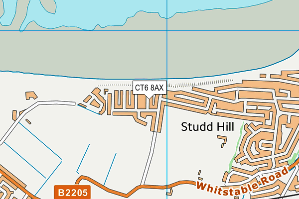 CT6 8AX map - OS VectorMap District (Ordnance Survey)