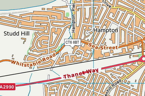 CT6 8BT map - OS VectorMap District (Ordnance Survey)