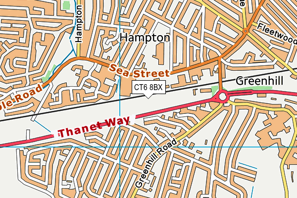 CT6 8BX map - OS VectorMap District (Ordnance Survey)