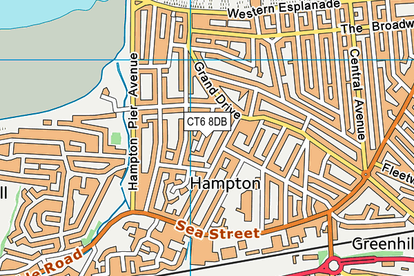 CT6 8DB map - OS VectorMap District (Ordnance Survey)