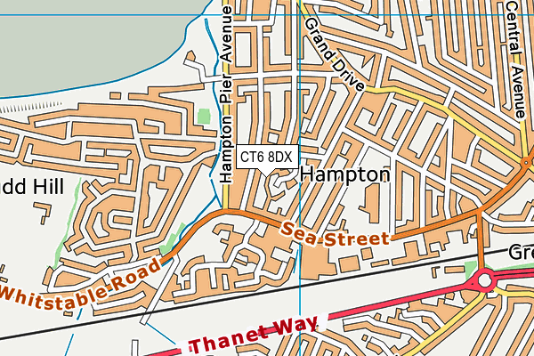 CT6 8DX map - OS VectorMap District (Ordnance Survey)