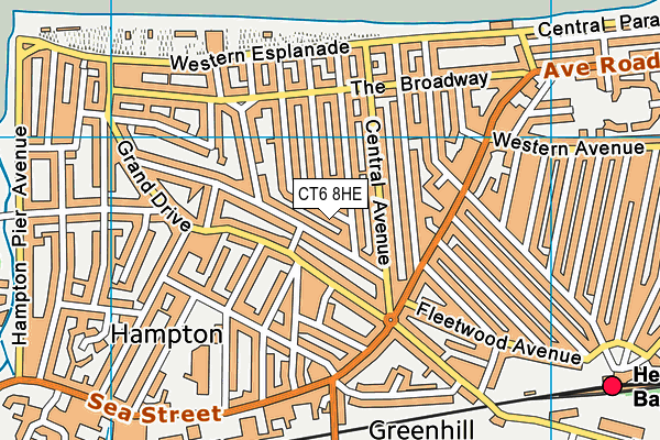 CT6 8HE map - OS VectorMap District (Ordnance Survey)