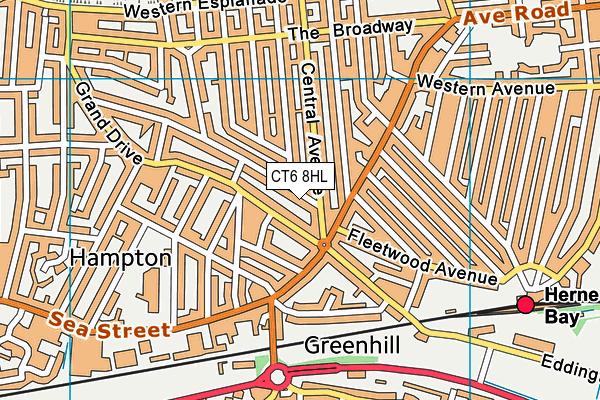 CT6 8HL map - OS VectorMap District (Ordnance Survey)