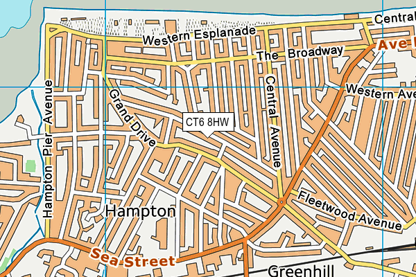 CT6 8HW map - OS VectorMap District (Ordnance Survey)