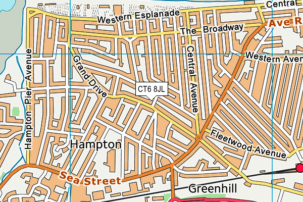 CT6 8JL map - OS VectorMap District (Ordnance Survey)