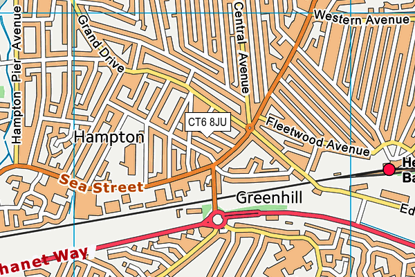 CT6 8JU map - OS VectorMap District (Ordnance Survey)