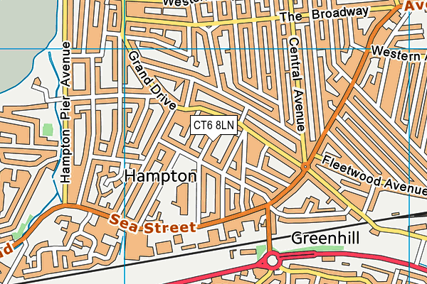 CT6 8LN map - OS VectorMap District (Ordnance Survey)