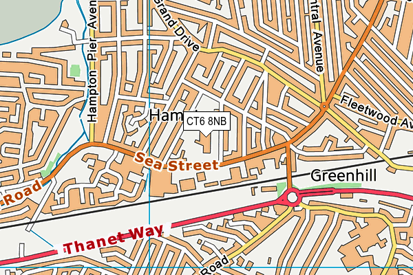 Hampton Primary School map (CT6 8NB) - OS VectorMap District (Ordnance Survey)