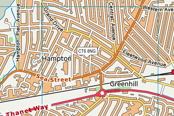 CT6 8NG map - OS VectorMap District (Ordnance Survey)