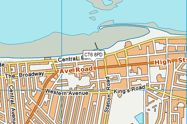 CT6 8PD map - OS VectorMap District (Ordnance Survey)