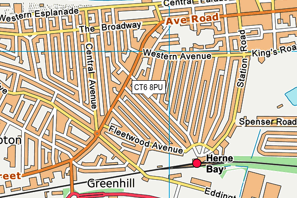 CT6 8PU map - OS VectorMap District (Ordnance Survey)