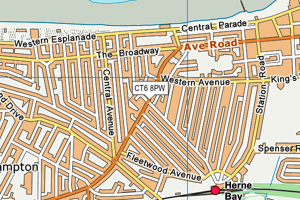 CT6 8PW map - OS VectorMap District (Ordnance Survey)