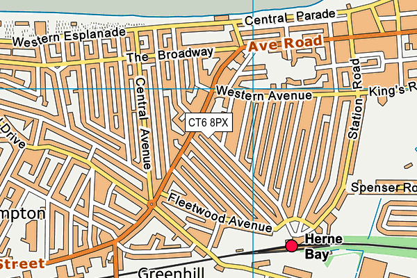 CT6 8PX map - OS VectorMap District (Ordnance Survey)