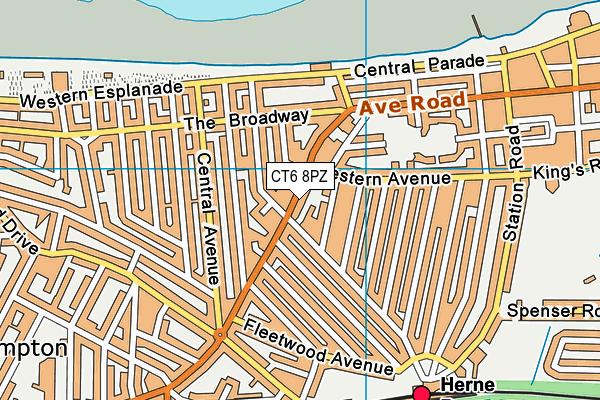 CT6 8PZ map - OS VectorMap District (Ordnance Survey)
