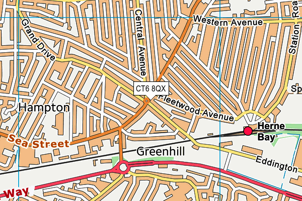 CT6 8QX map - OS VectorMap District (Ordnance Survey)