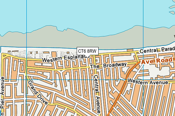 CT6 8RW map - OS VectorMap District (Ordnance Survey)