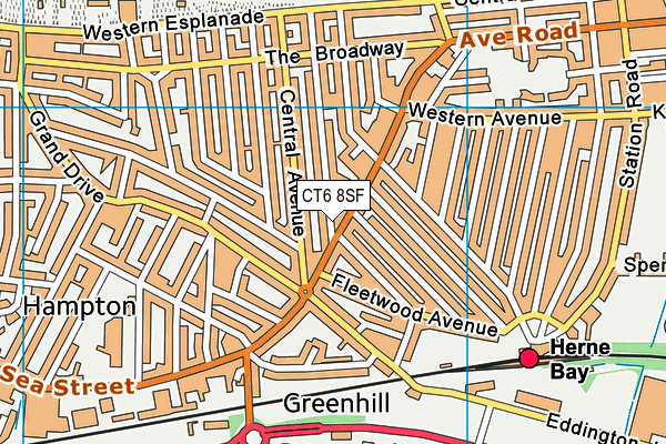 CT6 8SF map - OS VectorMap District (Ordnance Survey)