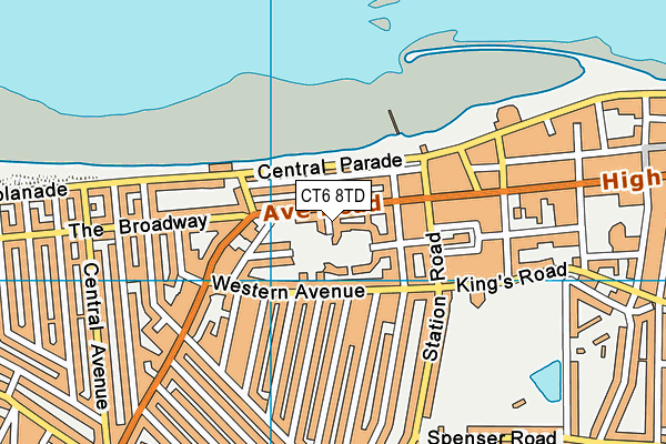 CT6 8TD map - OS VectorMap District (Ordnance Survey)