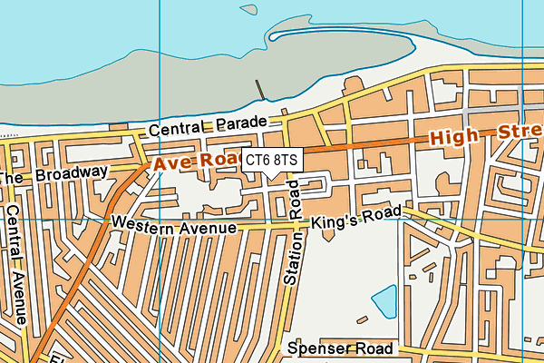 CT6 8TS map - OS VectorMap District (Ordnance Survey)