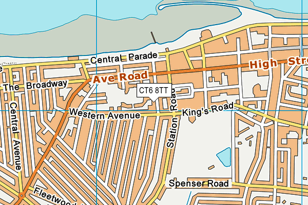 CT6 8TT map - OS VectorMap District (Ordnance Survey)