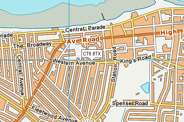 CT6 8TX map - OS VectorMap District (Ordnance Survey)