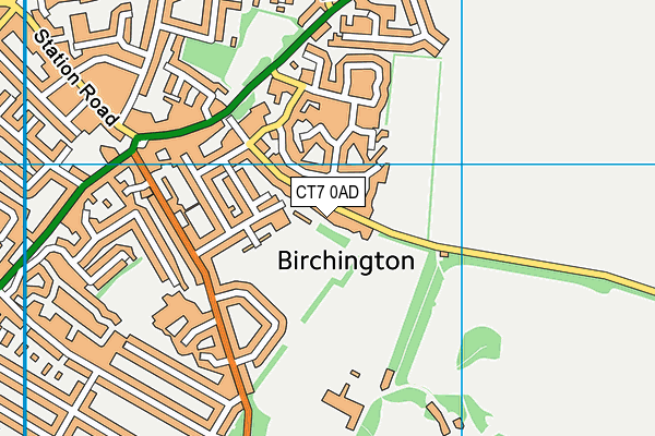 Birchington Recreation Ground map (CT7 0AD) - OS VectorMap District (Ordnance Survey)