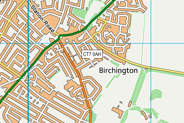 CT7 0AH map - OS VectorMap District (Ordnance Survey)